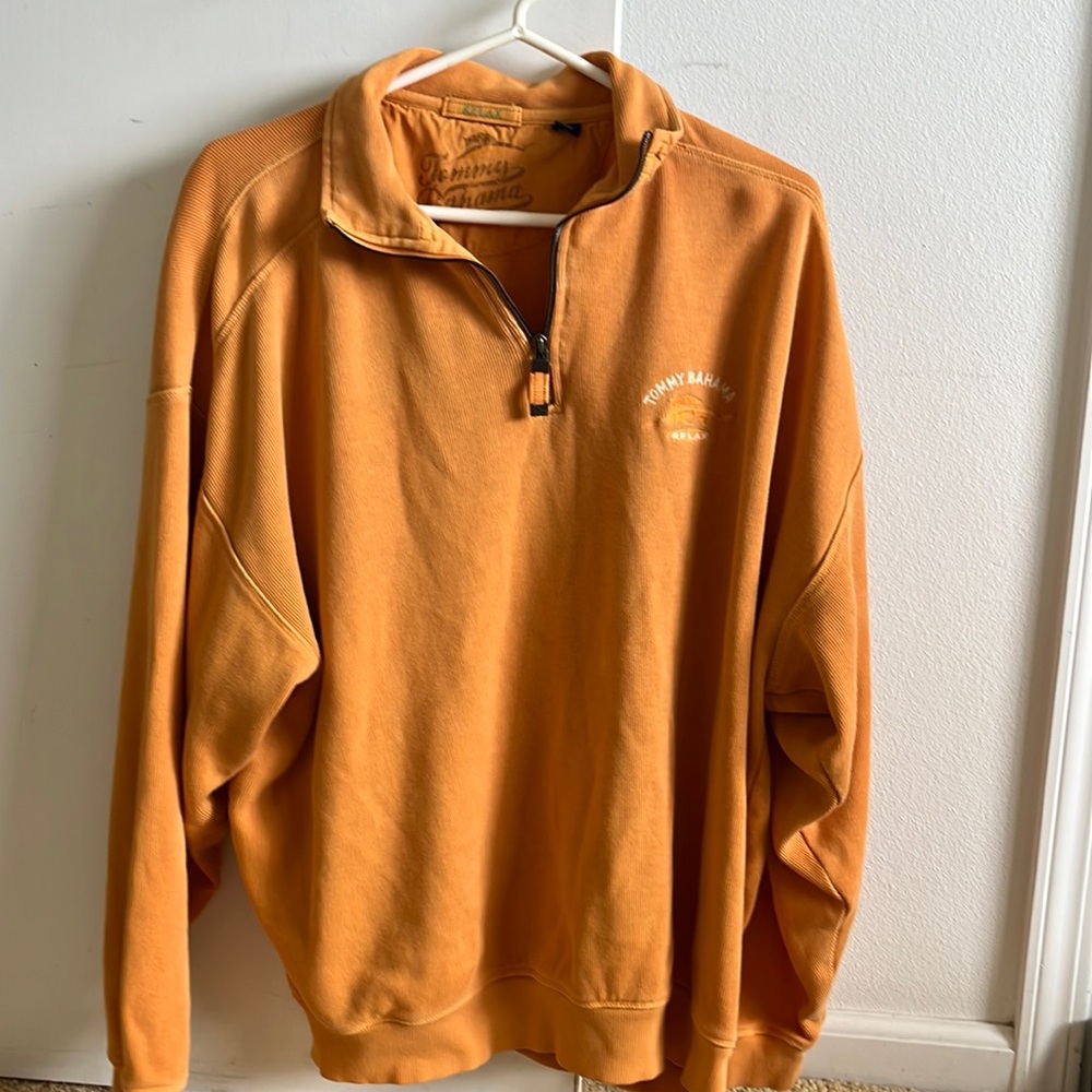 Tommy Bahamas orange oversized sweater